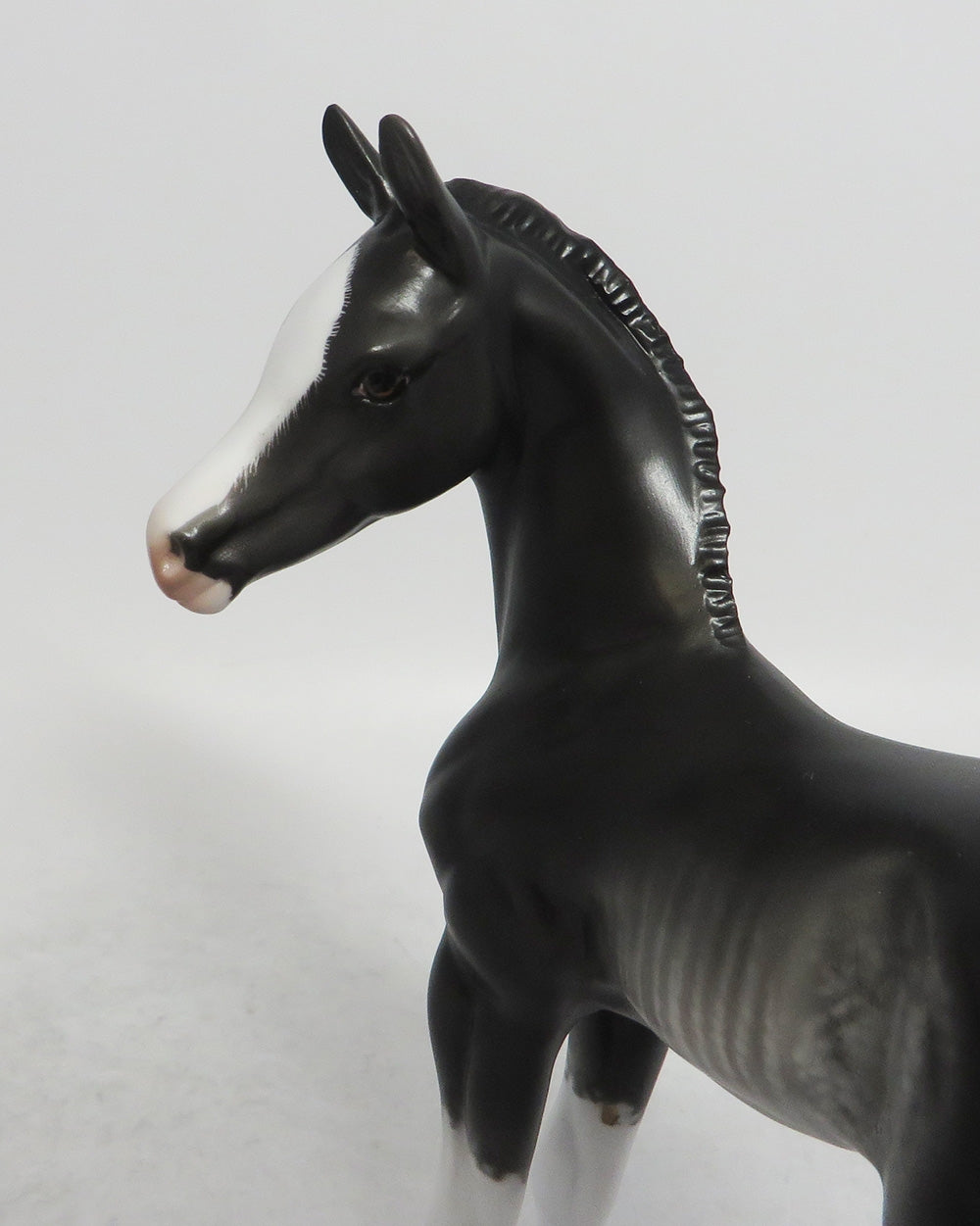 VIOLET-OOAK BLACK RABICANO FOAL MODEL HORSE BY SHERYL LEISURE WHS 2018