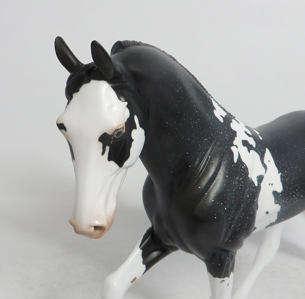 SNOW DROP- OOAK BLACK WITH WHITE FLEA  BITES BY AUDREY DIXON WHS 2018