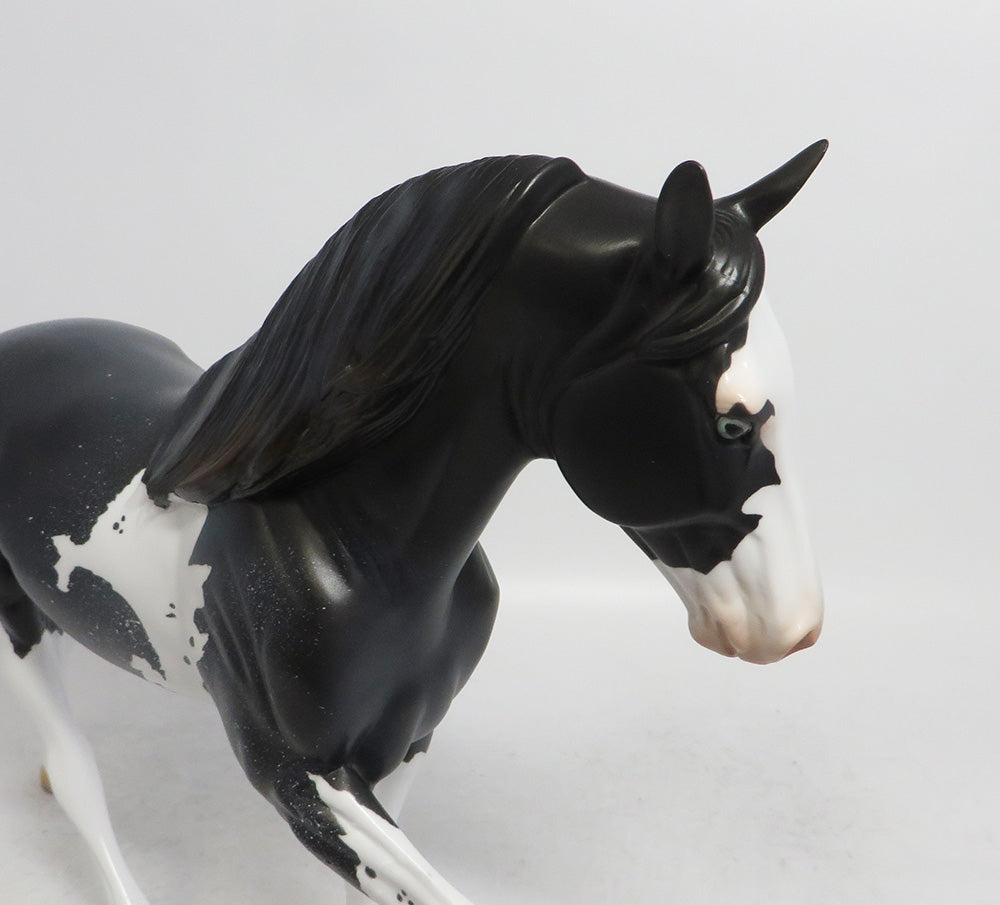 SNOW DROP- OOAK BLACK WITH WHITE FLEA  BITES BY AUDREY DIXON WHS 2018