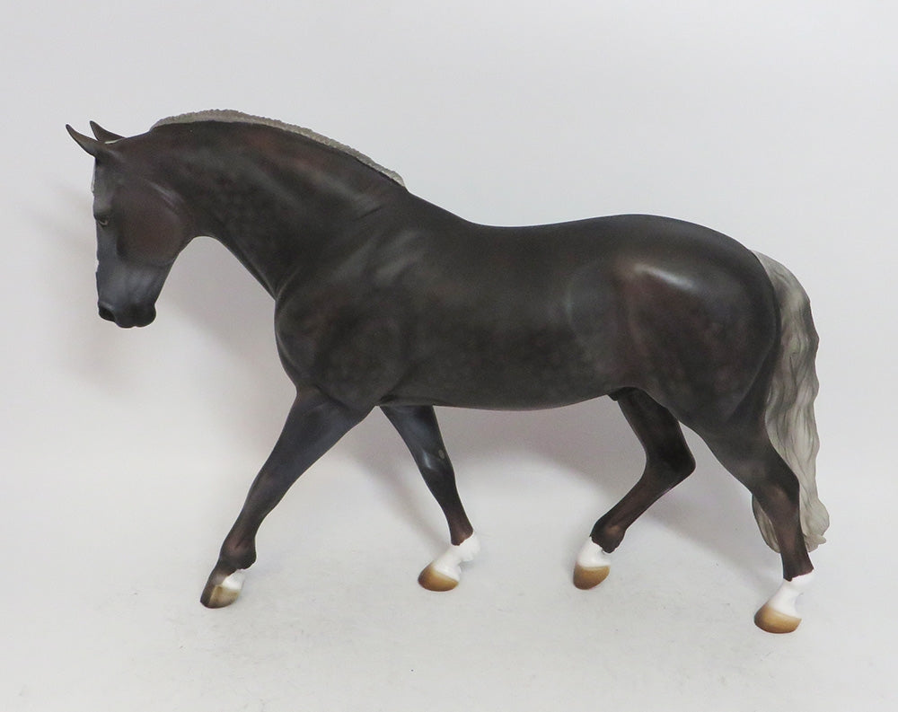 LICORICE-OOAK DAPPLE BLACK GOING GREY IRISH DRAFT WHS 2018
