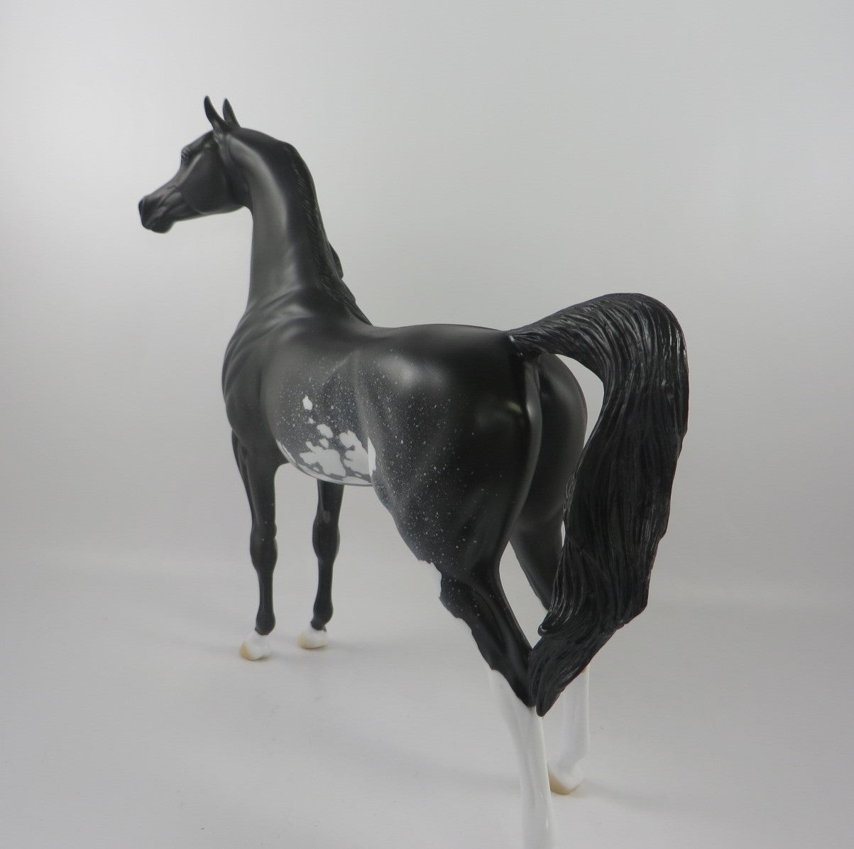 MIDNIGHT SNACK- OOAK BLACK SABINO ARABIAN MODEL HORSE BY DAWN QUICK PJ20