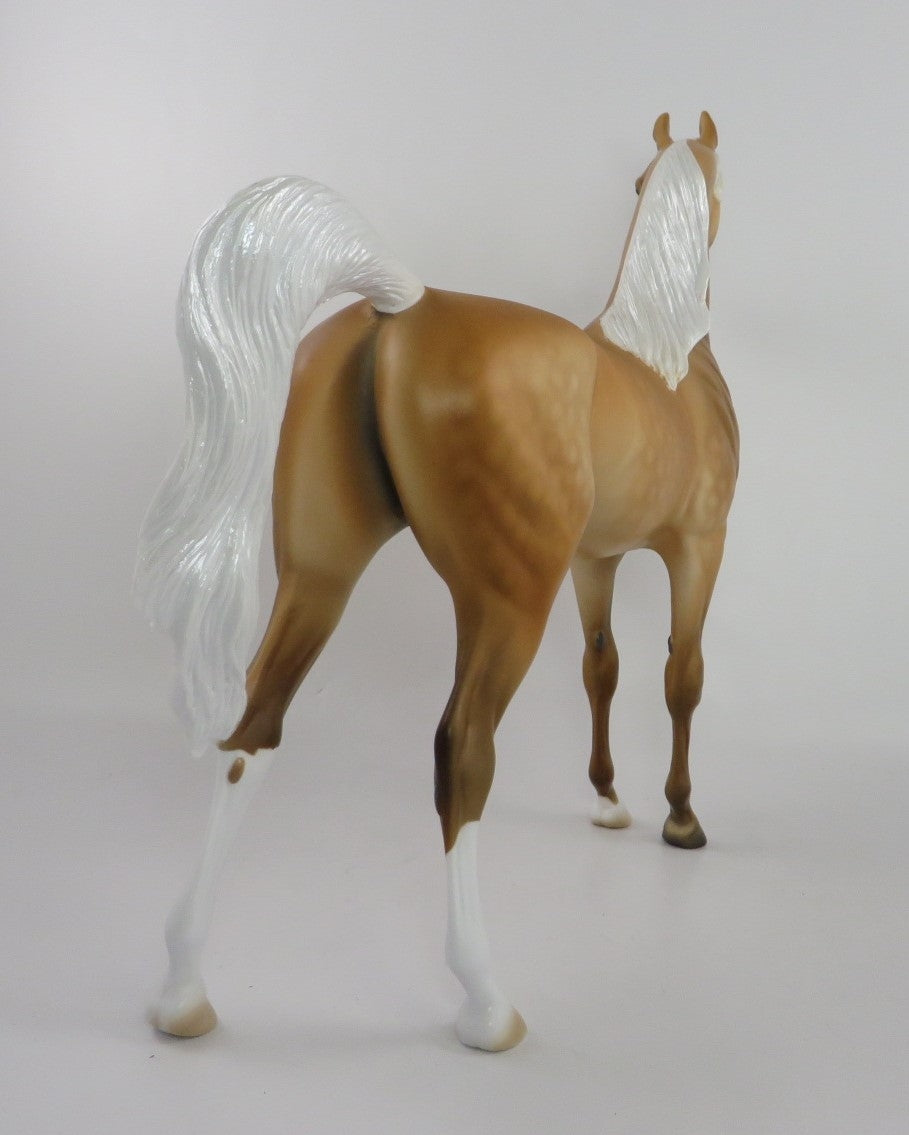 LIVING THE DREAM - OOAK DAPPLE PALAMINO ARABIAN MODEL HORSE BY DAWN QUICK PJ20