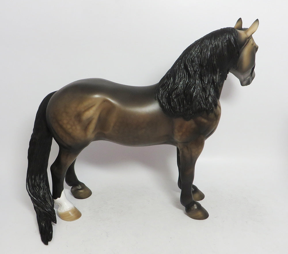 GOLIATH-OOAK SOOTY BUCKSKIN STANDING DRAFTER MODEL HORSE 12/21/18