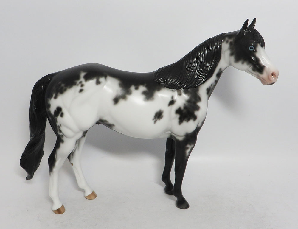 ARTHUR RANKIN-OOAK BLACK SABINO ISH MODEL HORSE BY SHERYL LEISURE 12/14/18