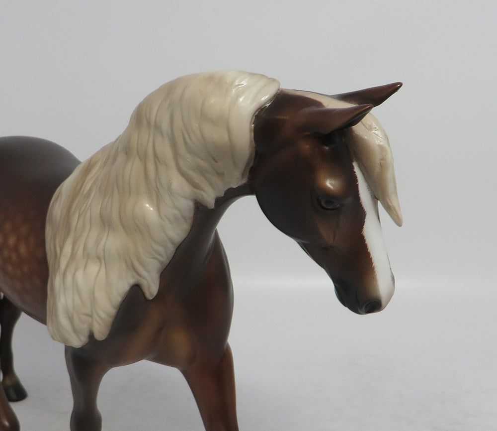WINKY-OOAK DAPPLE CHESTNUT PONY MODEL HORSE SHCF 2018