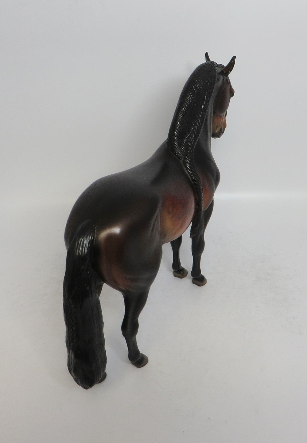 SUNDOWNER - OOAK DARK DAPPLE BAY ANDALUSIAN MODEL HORSE SHCF2018