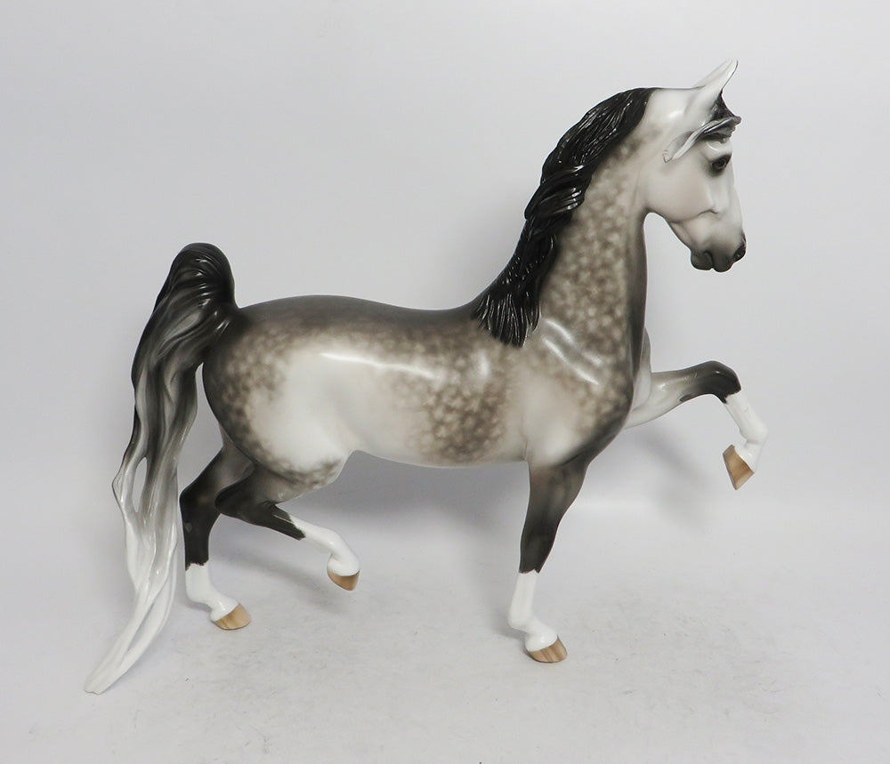 SNOW MISER-OOAK DAPPLE GREY SADDLEBRED MODEL HORSE 12/14/18