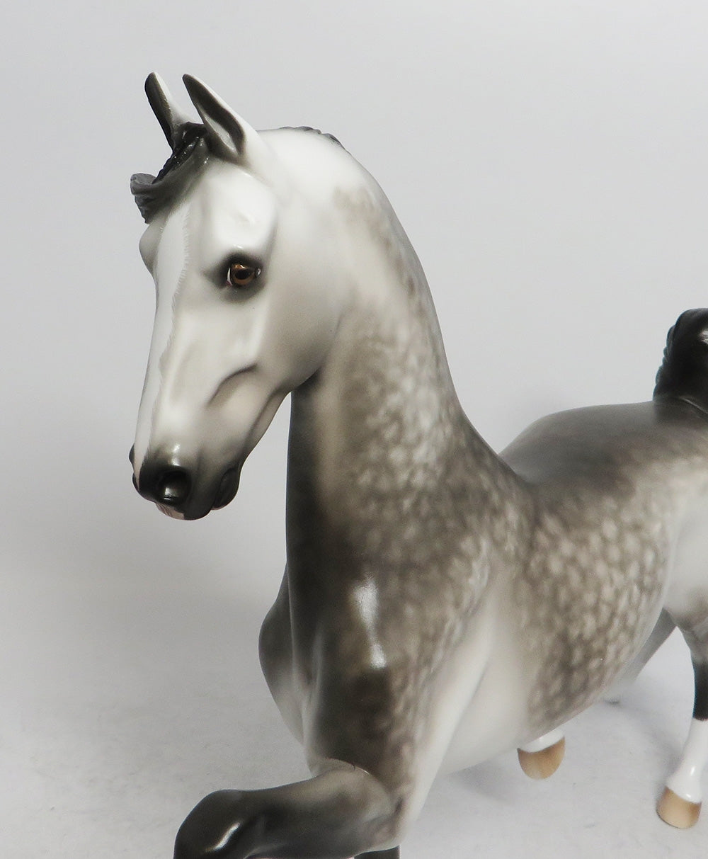 SNOW MISER-OOAK DAPPLE GREY SADDLEBRED MODEL HORSE 12/14/18