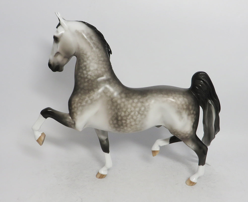 SNOW MISER-OOAK DAPPLE GREY SADDLEBRED MODEL HORSE 12/14/18