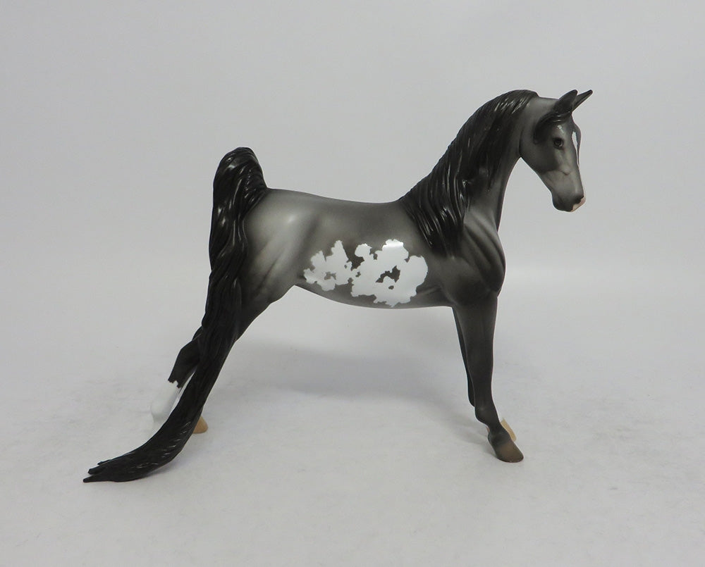 POETRY IN MOTION - OOAK GREY PINTO PEBBLES MODEL HORSE SHCF2018