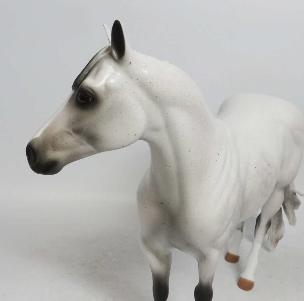 IRON MANIA-OOAK DAPPLE FLEABIT GREY ISH MODEL HORSE BY AUDREY DIXON 12/14/18