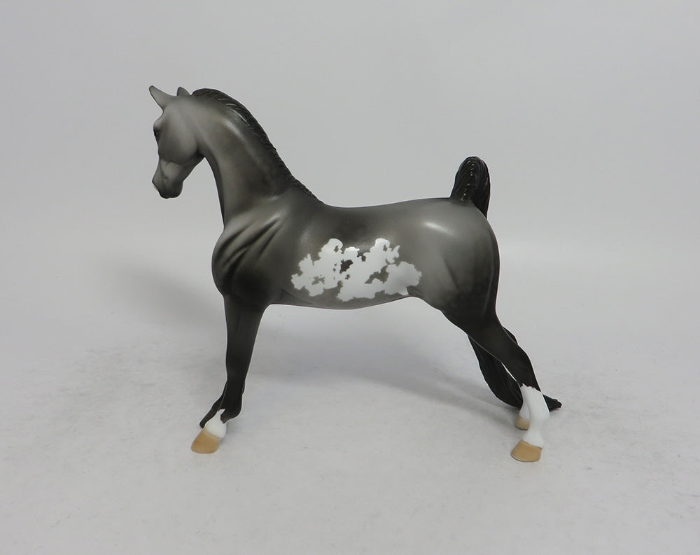 POETRY IN MOTION - OOAK GREY PINTO PEBBLES MODEL HORSE SHCF2018
