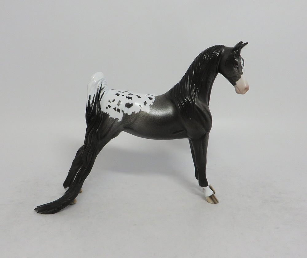 LITTLE MISS POETRY - OOAK BLACK APPALOOSA PEBBLES MODEL HORSE SHCF2018