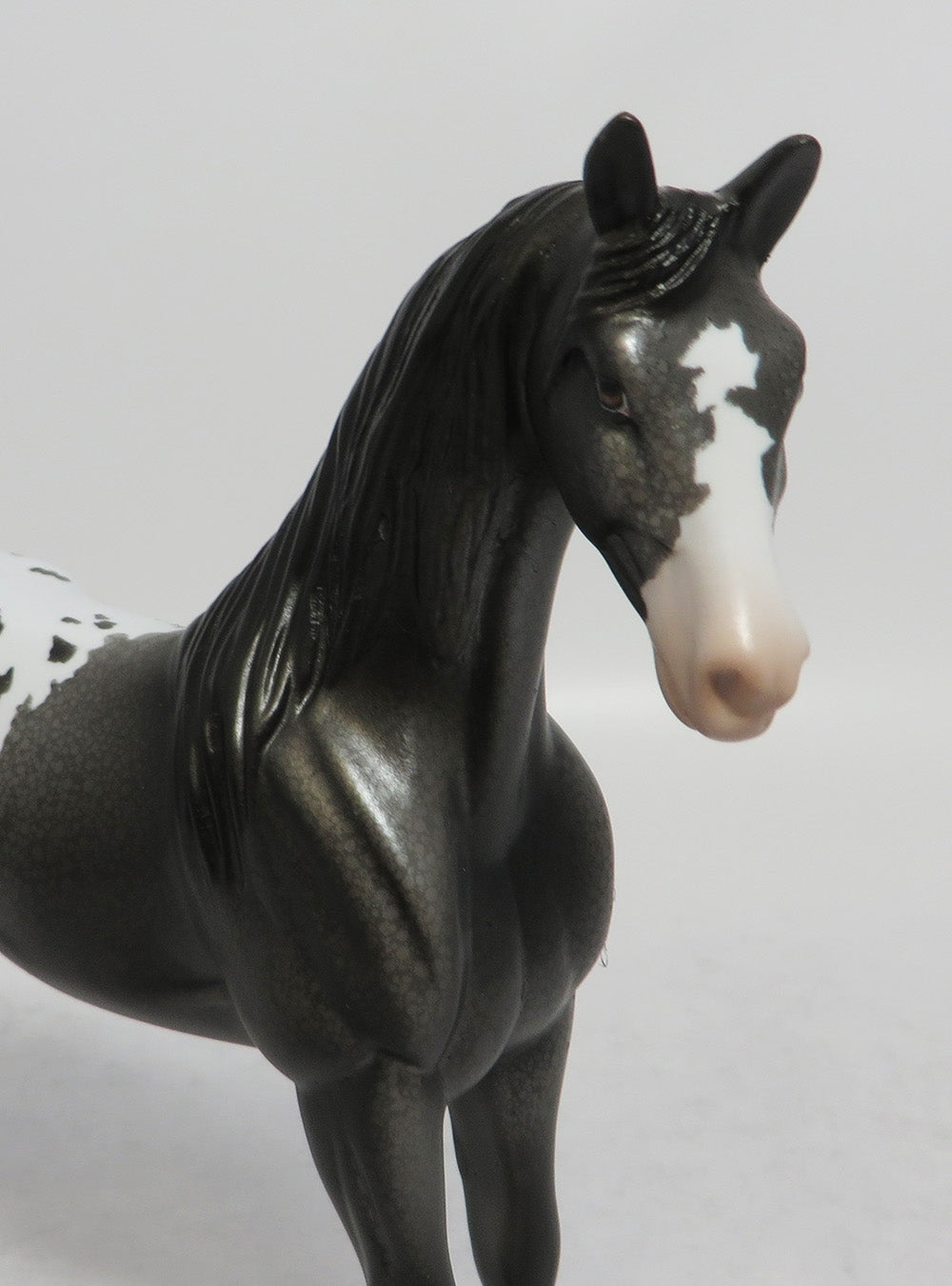 LITTLE MISS POETRY - OOAK BLACK APPALOOSA PEBBLES MODEL HORSE SHCF2018
