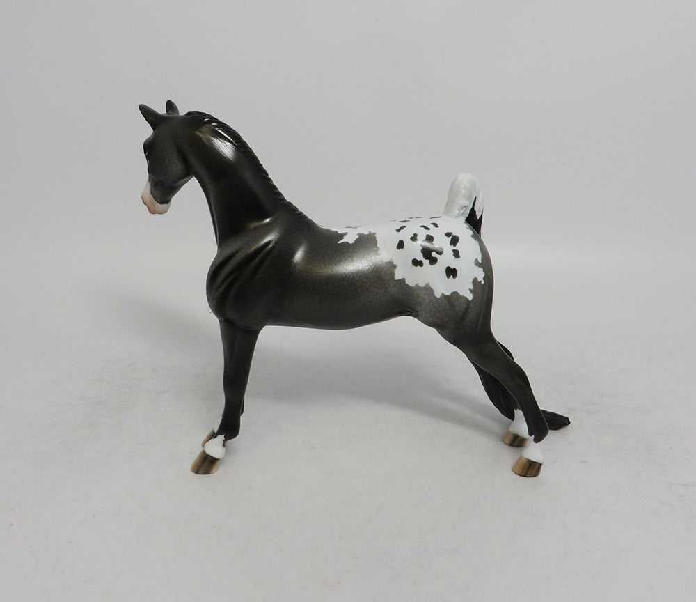 LITTLE MISS POETRY - OOAK BLACK APPALOOSA PEBBLES MODEL HORSE SHCF2018