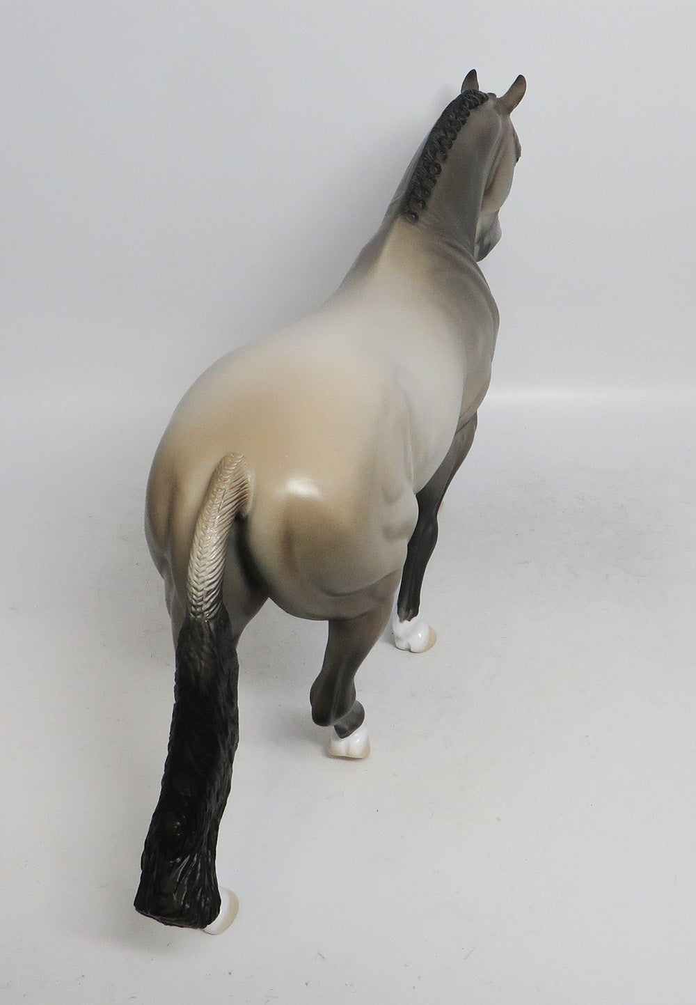 MR.SANDMAN-LE-5 GREY IRISH DRAFT MODEL HORSE BY AUDREY DIXON 12/14/18