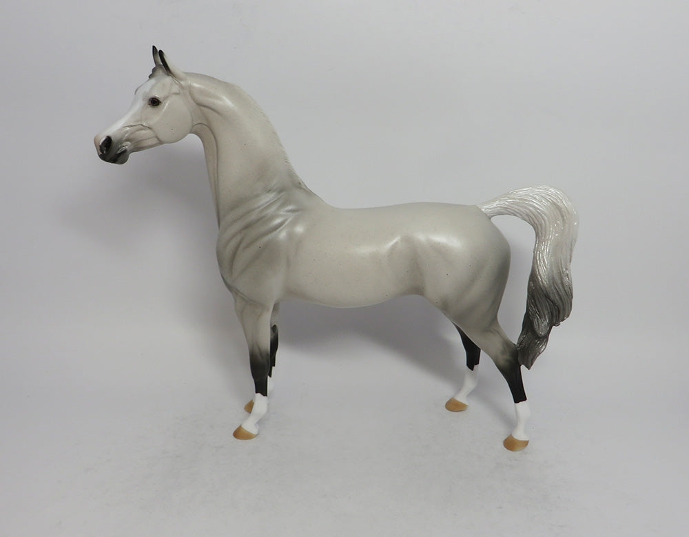 RECKON - OOAK FLEA BITTEN GREY ARABIAN MODEL HORSE SHCF2018
