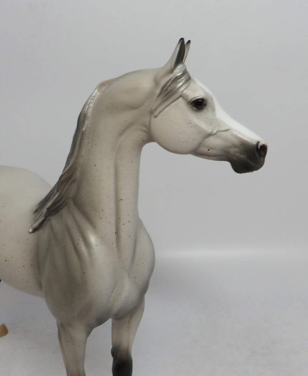 RECKON - OOAK FLEA BITTEN GREY ARABIAN MODEL HORSE SHCF2018