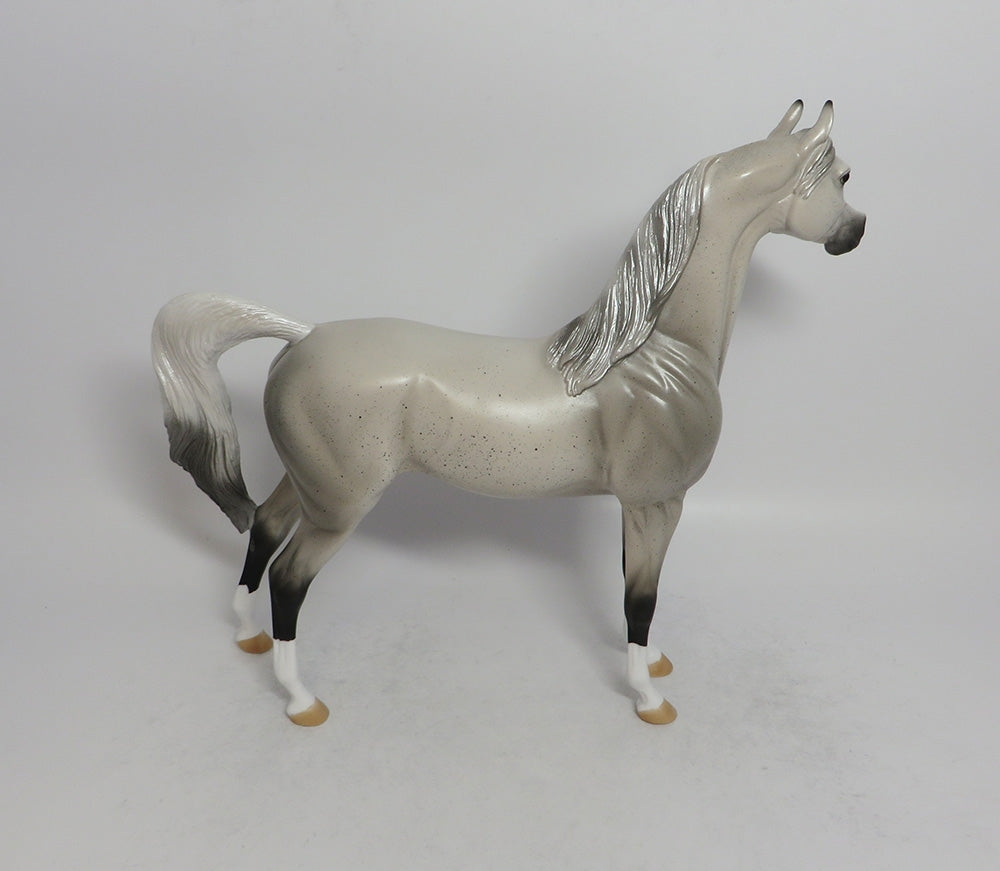 RECKON - OOAK FLEA BITTEN GREY ARABIAN MODEL HORSE SHCF2018