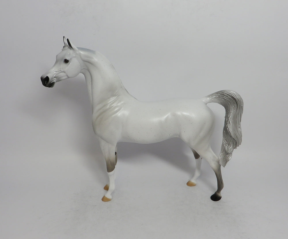 KIN FOLK - OOAK FLEA BITTEN GREY ARABIAN MODEL HORSE SHCF2018