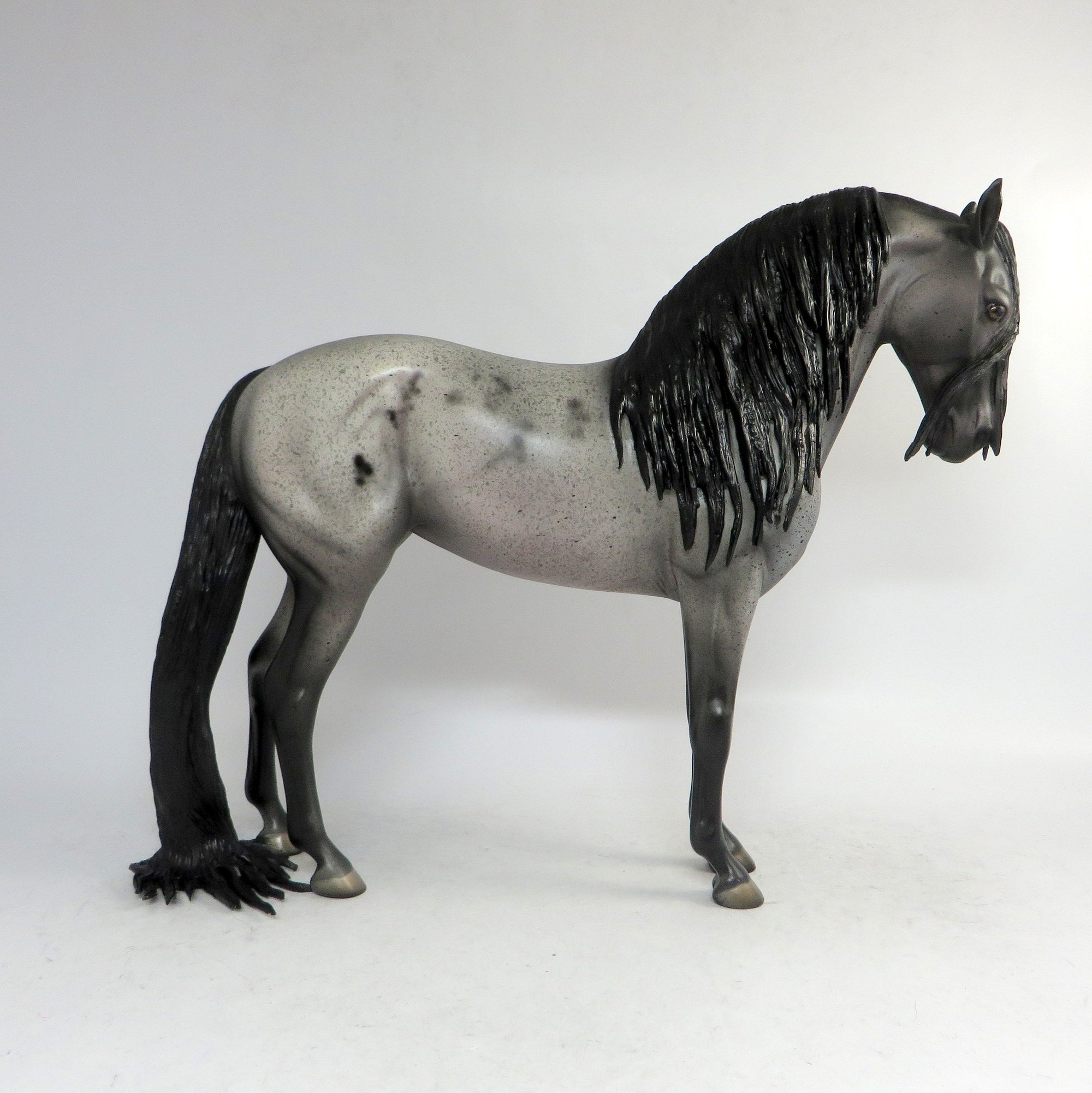 APPOLLO-OOAK BLUE ROAN ANDALUSIAN MODEL HORSE BY DAWN QUICK 12/21/18