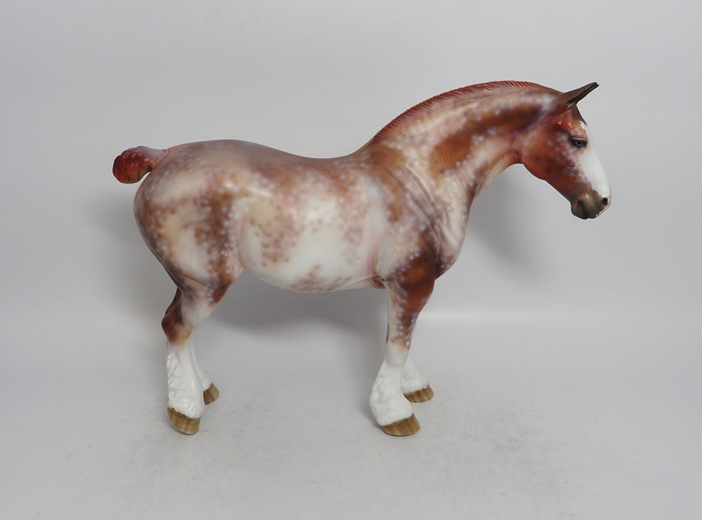 HICKORY SMOKE - OOAK CHESTNUT SABINO BUNNY HEAVY DRAFT MODEL HORSE SHCF2018