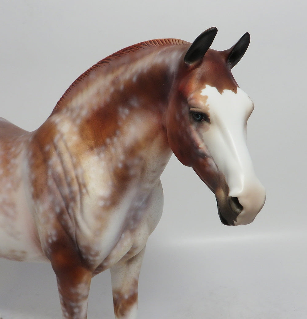 HICKORY SMOKE - OOAK CHESTNUT SABINO BUNNY HEAVY DRAFT MODEL HORSE SHCF2018