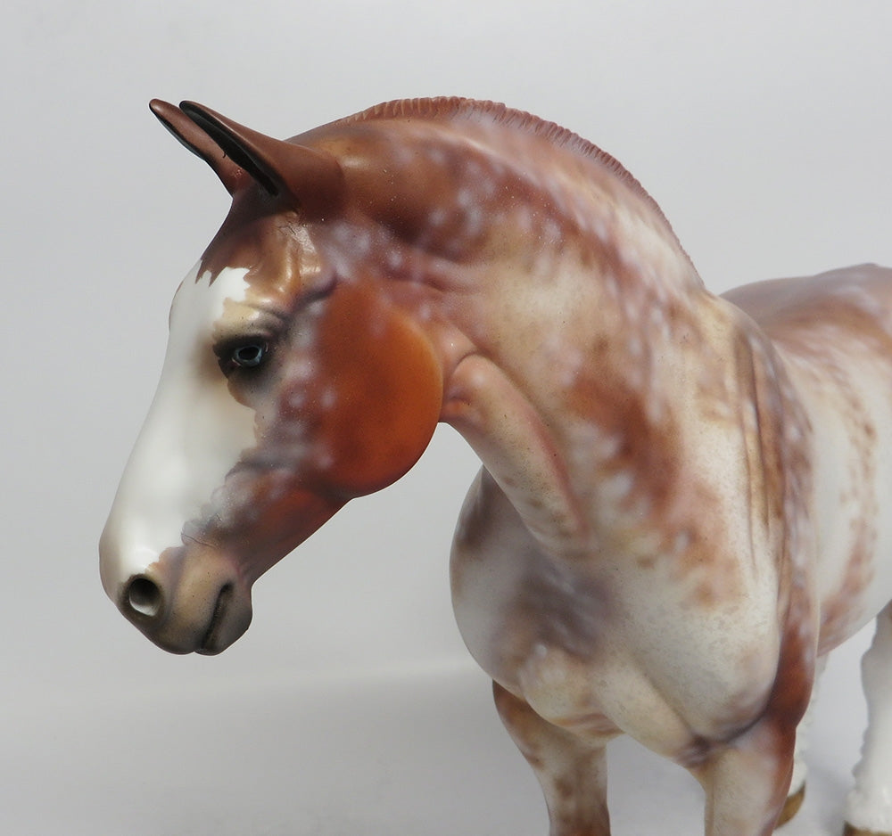 HICKORY SMOKE - OOAK CHESTNUT SABINO BUNNY HEAVY DRAFT MODEL HORSE SHCF2018