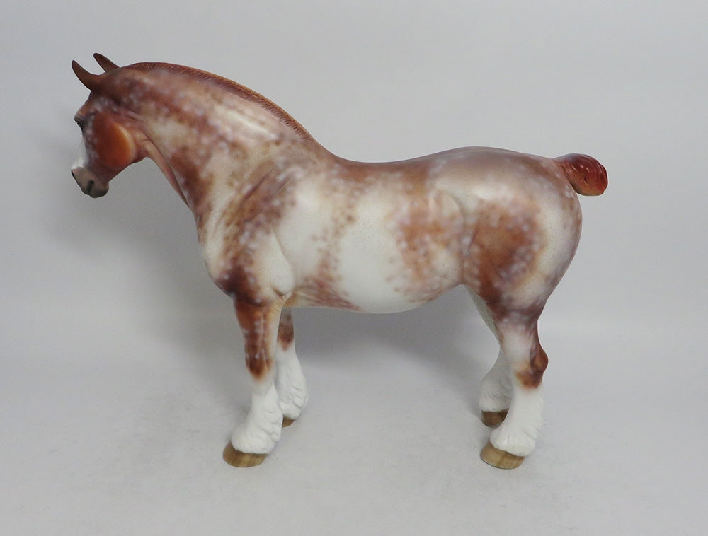 HICKORY SMOKE - OOAK CHESTNUT SABINO BUNNY HEAVY DRAFT MODEL HORSE SHCF2018