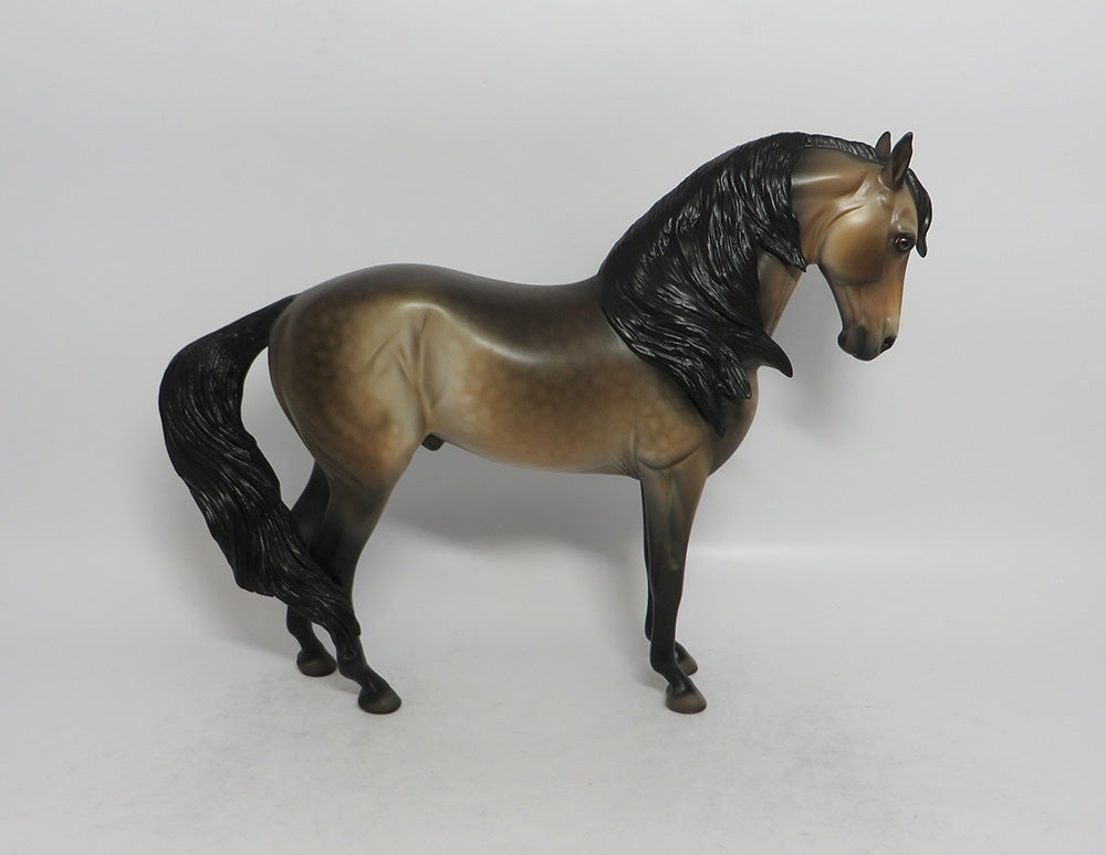 FIXIN' TO - OOAK DAPPLE SOOTY BUCKSKIN ANDALUSIAN MODEL HORSE SHCF2018
