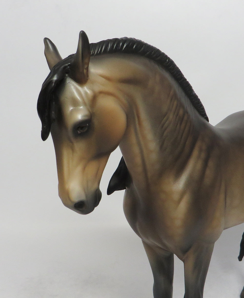 FIXIN&#39; TO - OOAK DAPPLE SOOTY BUCKSKIN ANDALUSIAN MODEL HORSE SHCF2018