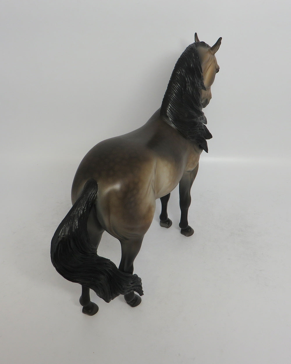 FIXIN&#39; TO - OOAK DAPPLE SOOTY BUCKSKIN ANDALUSIAN MODEL HORSE SHCF2018