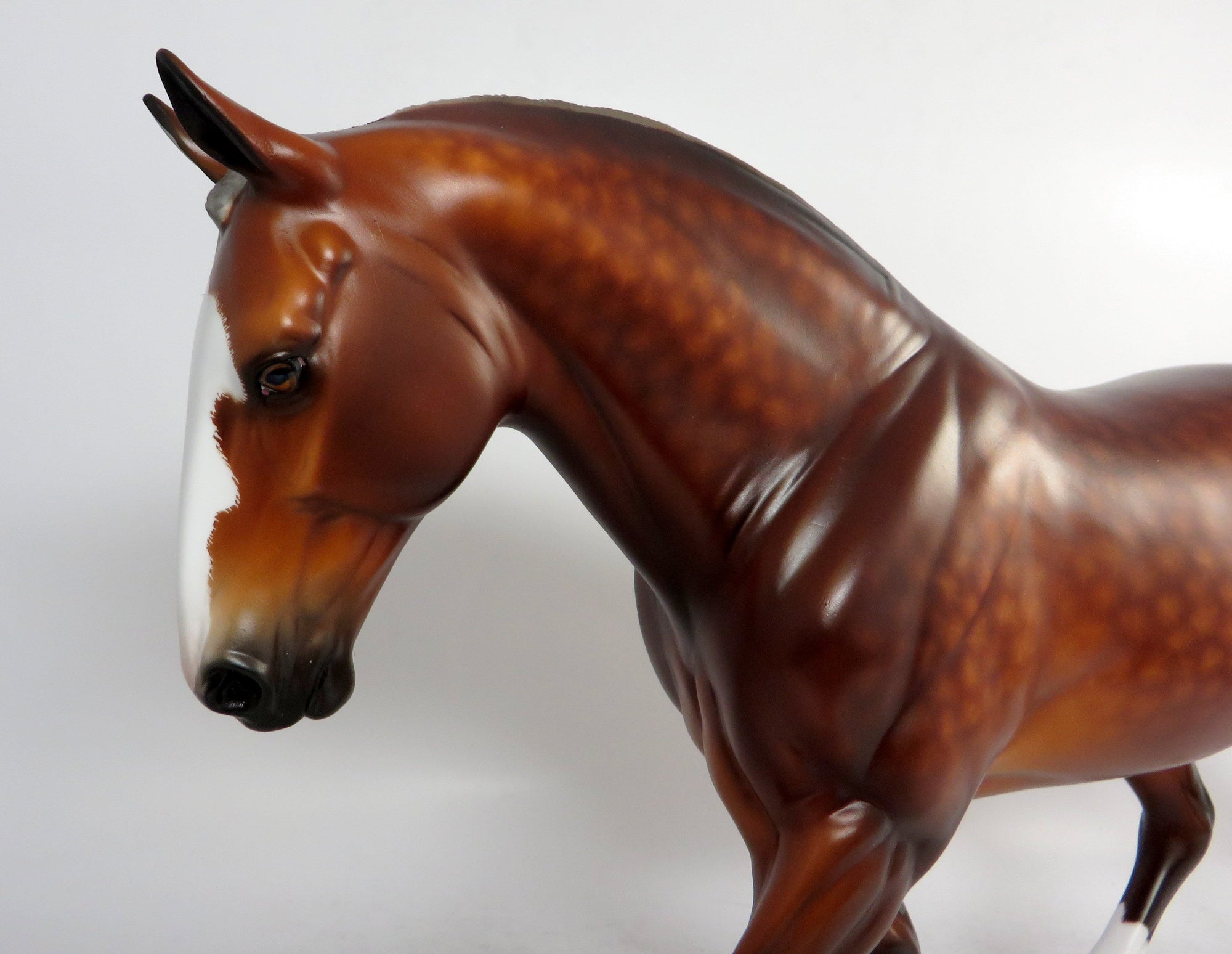 WHEEL OF FORTUNE- DAPPLE SILVER BAY IRISH DRAFT MODEL HORSE BY SHERYL LEISURE 12/21/18