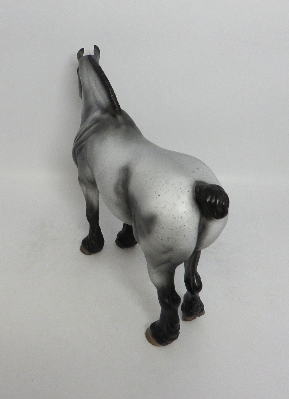 TOO BIG FOR YOUR BRITCHES - OOAK BLUE ROAN BUNNY HEAVY DRAFT MODEL HORSE SHCF2018