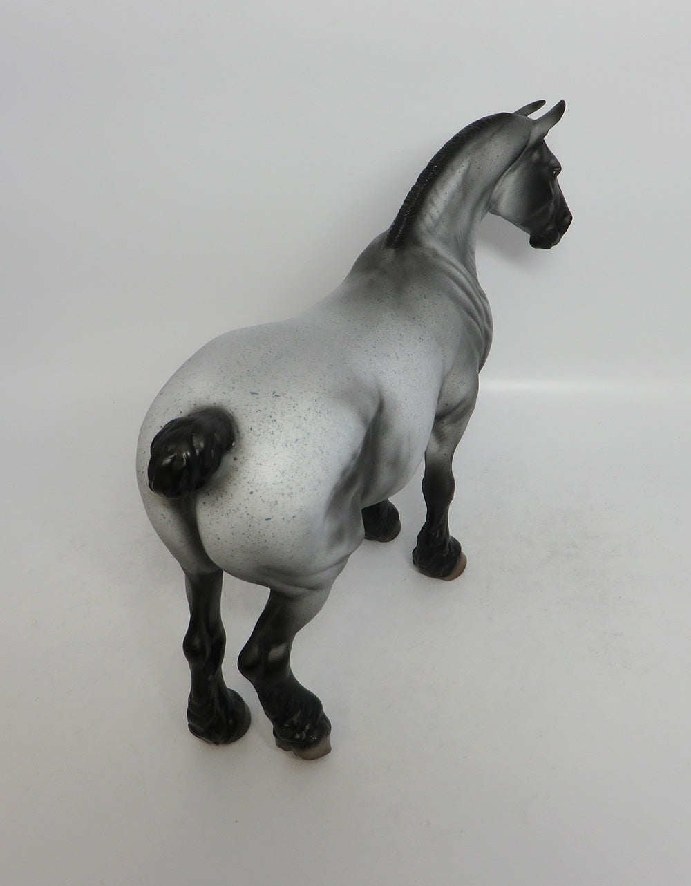 TOO BIG FOR YOUR BRITCHES - OOAK BLUE ROAN BUNNY HEAVY DRAFT MODEL HORSE SHCF2018