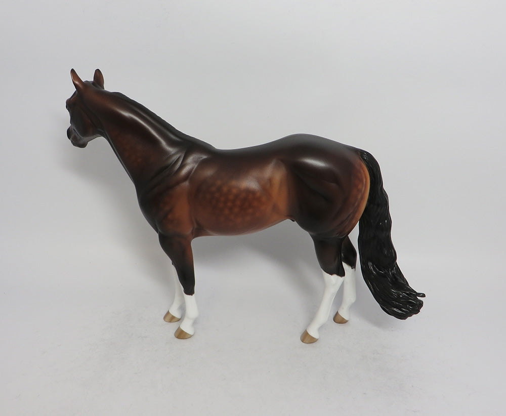 CURLY - OOAK DAPPLE BAY ISH MODEL HORSE BY SHERYL LEISURE SHCF2018