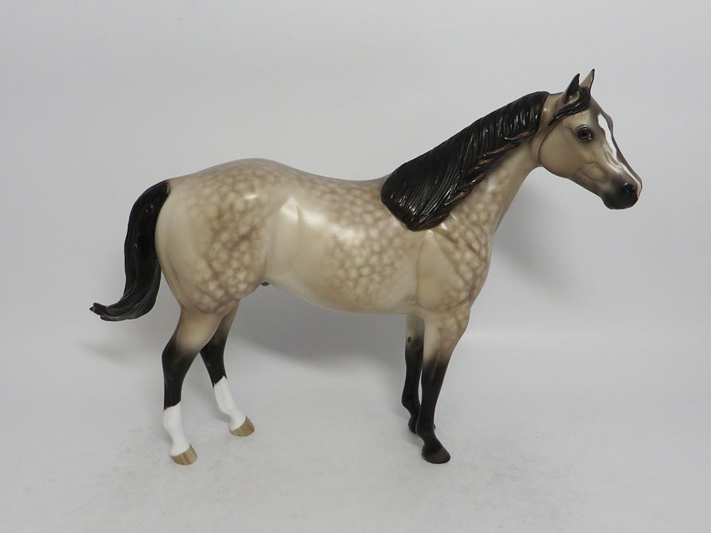 WILL PARKER - OOAK DAPPLE LIGHT SOOTY BUCKSKIN ISH MODEL HORSE BY SHERYL LEISURE SHCF2018