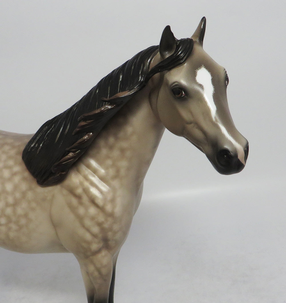 WILL PARKER - OOAK DAPPLE LIGHT SOOTY BUCKSKIN ISH MODEL HORSE BY SHERYL LEISURE SHCF2018