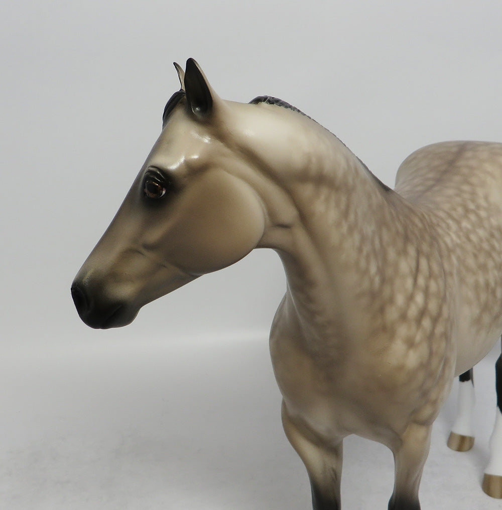 WILL PARKER - OOAK DAPPLE LIGHT SOOTY BUCKSKIN ISH MODEL HORSE BY SHERYL LEISURE SHCF2018