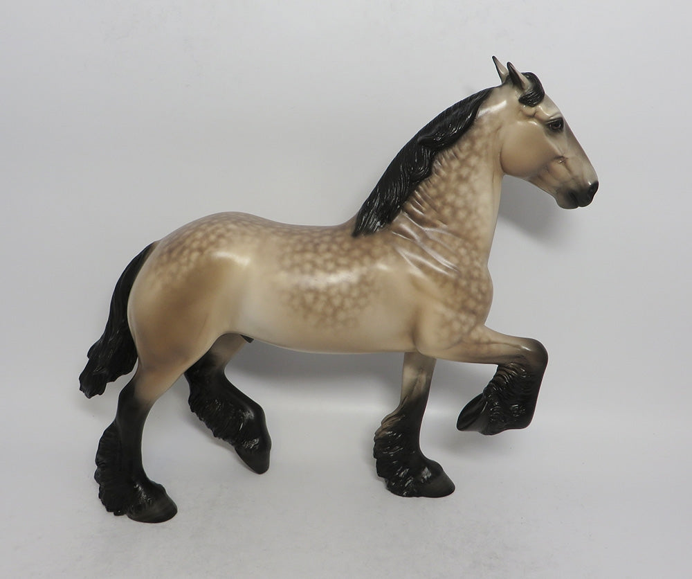 JUD FRY - OOAK SOOTY BUCKSKIN TROTTING DRAFT MODEL HORSE BY SHERYL LEISURE SHCF2018
