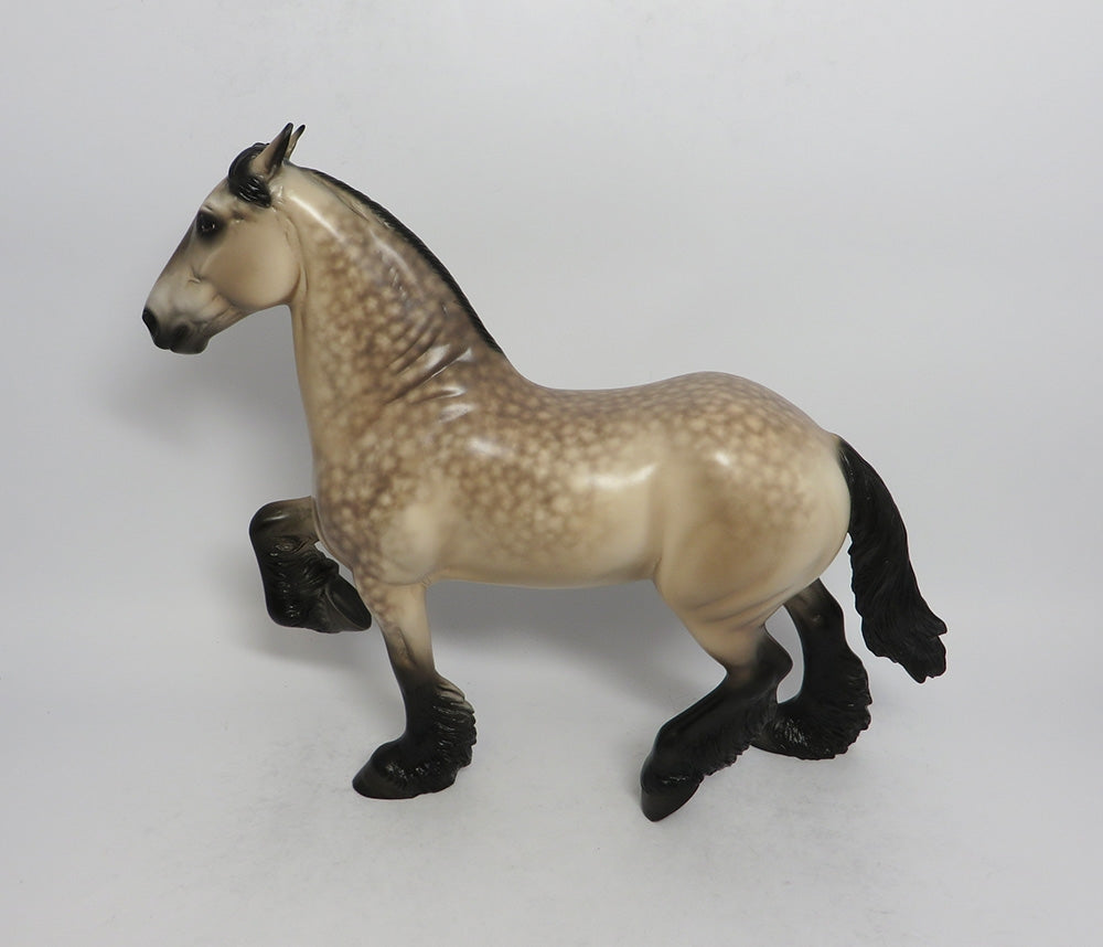 JUD FRY - OOAK SOOTY BUCKSKIN TROTTING DRAFT MODEL HORSE BY SHERYL LEISURE SHCF2018