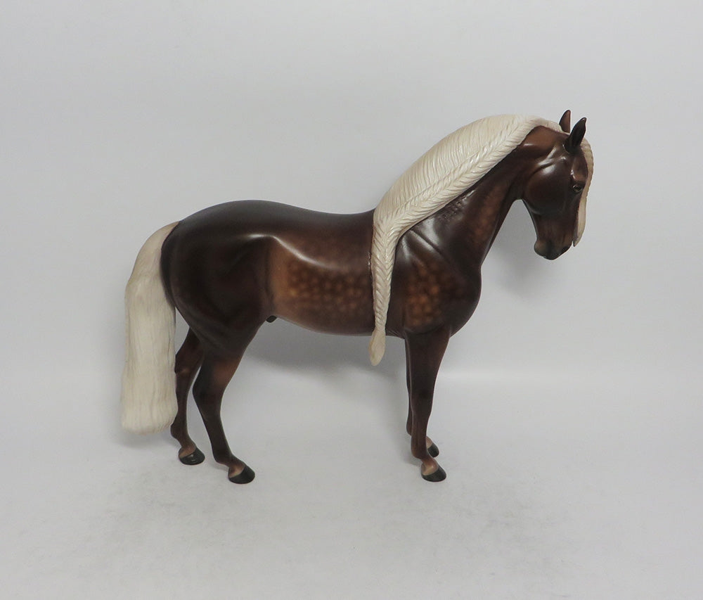 OUT OF MY DREAMS - OOAK DAPPLE CHOCOLATE SORREL ANDALUSIAN MODEL HORSE BY SHERYL LEISURE SHCF2018