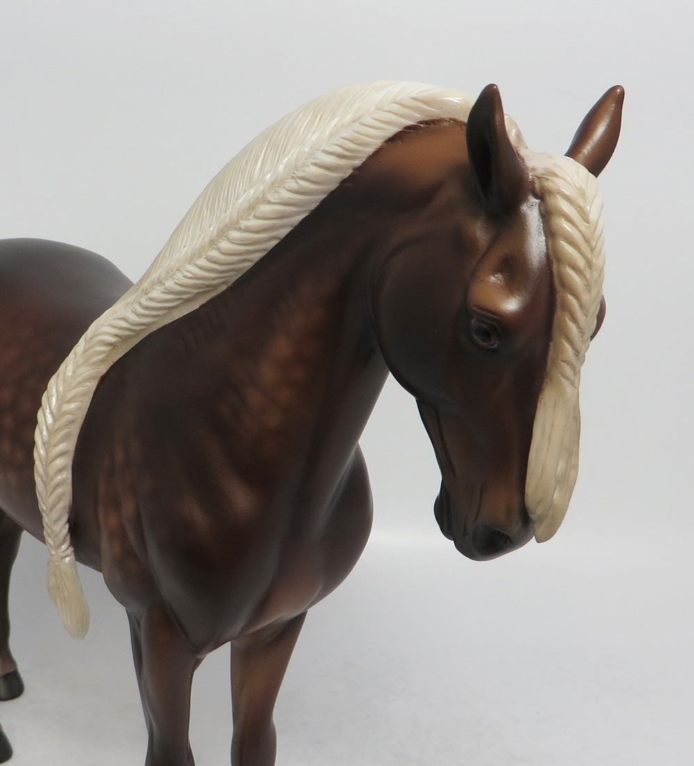 OUT OF MY DREAMS - OOAK DAPPLE CHOCOLATE SORREL ANDALUSIAN MODEL HORSE BY SHERYL LEISURE SHCF2018