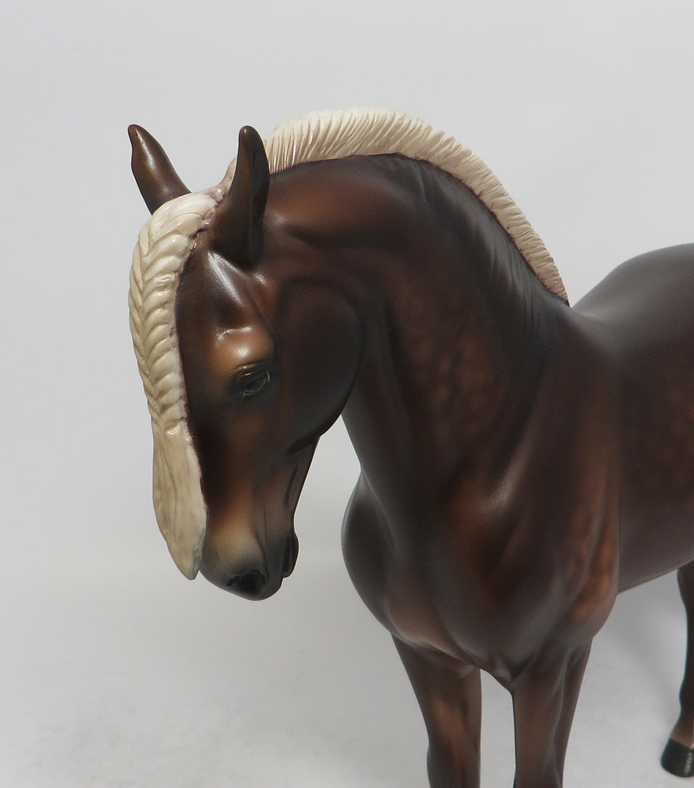 OUT OF MY DREAMS - OOAK DAPPLE CHOCOLATE SORREL ANDALUSIAN MODEL HORSE BY SHERYL LEISURE SHCF2018