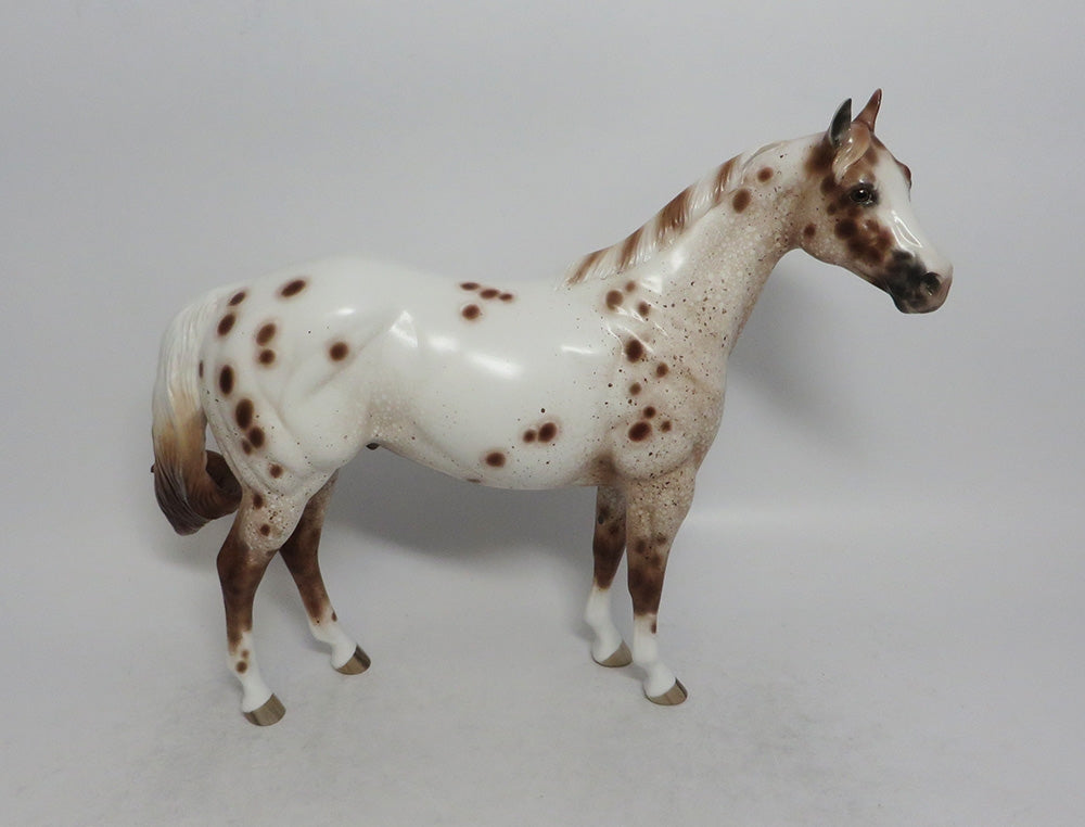 BEAUTIFUL MORNING-OOAK CHESTNUT APPALOOSA ISH MODEL HORSE BY SHERYL LEISURE SCHF 2018