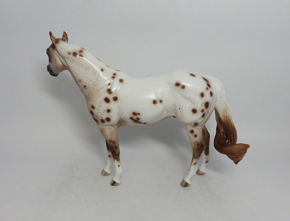 BEAUTIFUL MORNING-OOAK CHESTNUT APPALOOSA ISH MODEL HORSE BY SHERYL LEISURE SCHF 2018