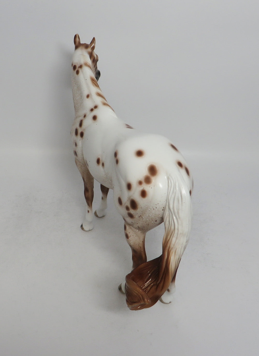BEAUTIFUL MORNING-OOAK CHESTNUT APPALOOSA ISH MODEL HORSE BY SHERYL LEISURE SCHF 2018