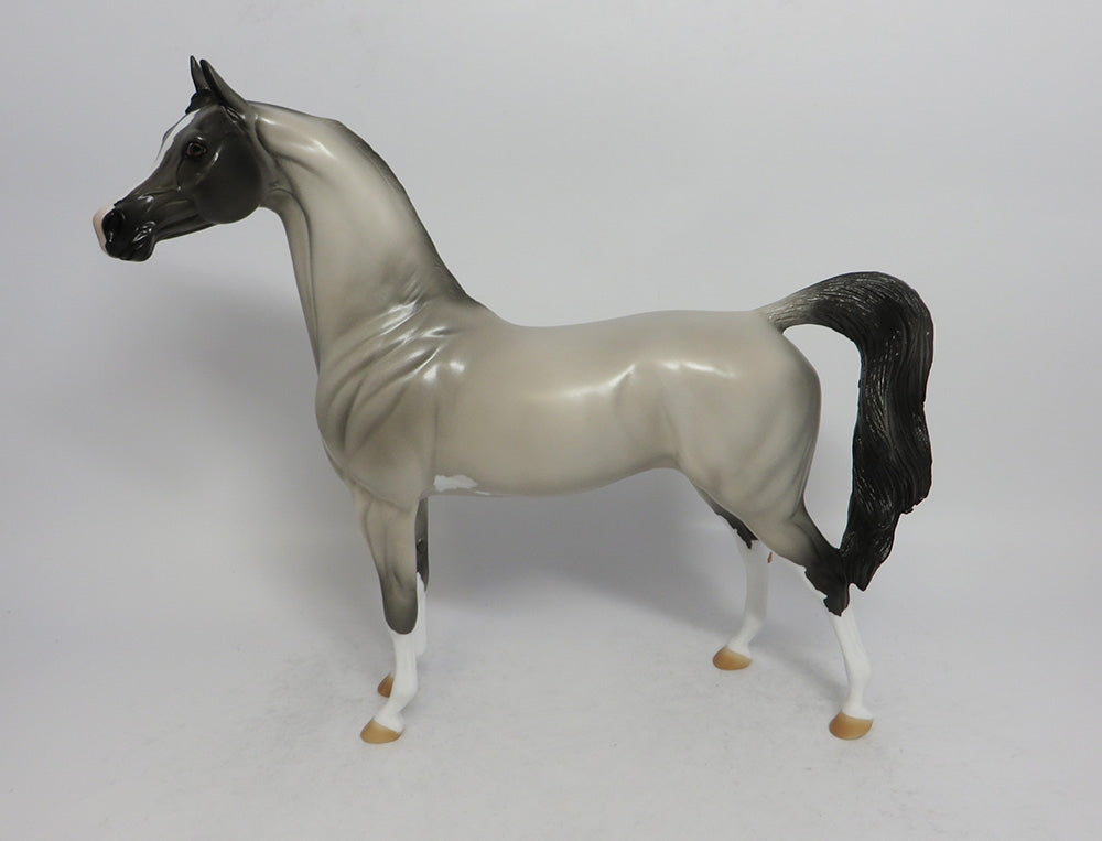 FONZIE - OOAK GREY PINTO ARABIAN MODEL HORSE SHCF2018
