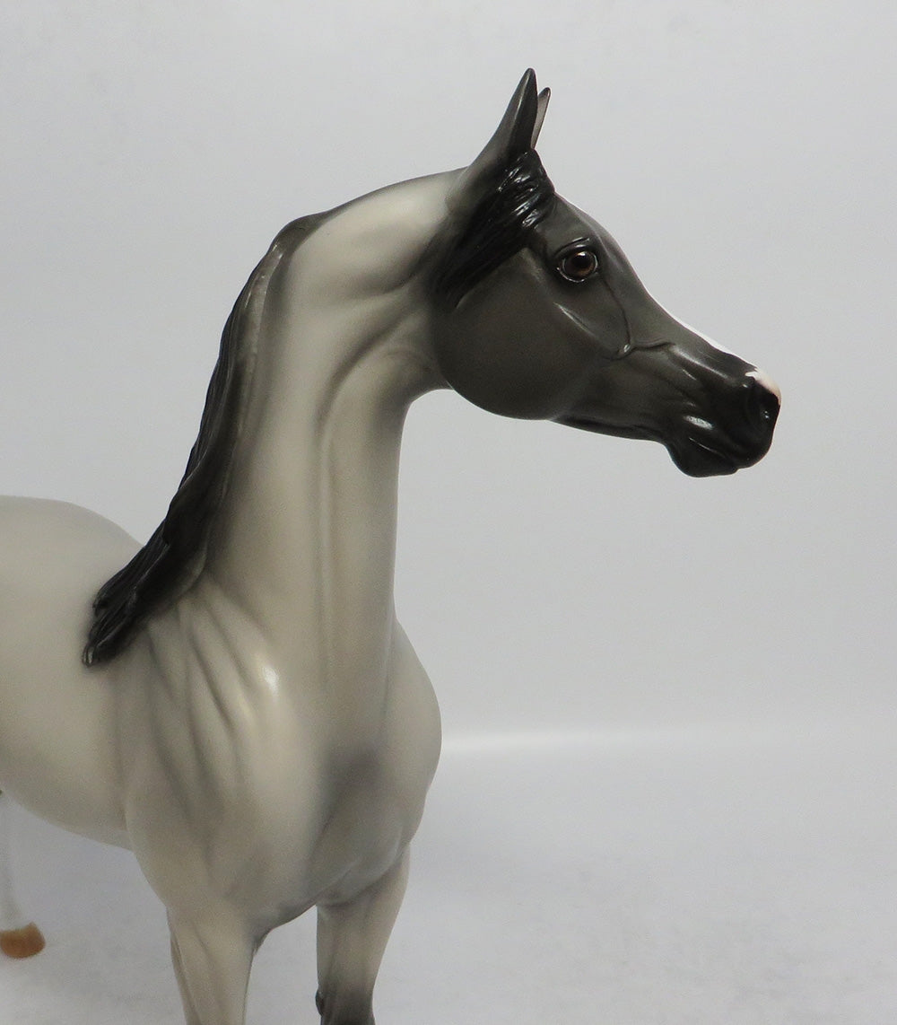 FONZIE - OOAK GREY PINTO ARABIAN MODEL HORSE SHCF2018
