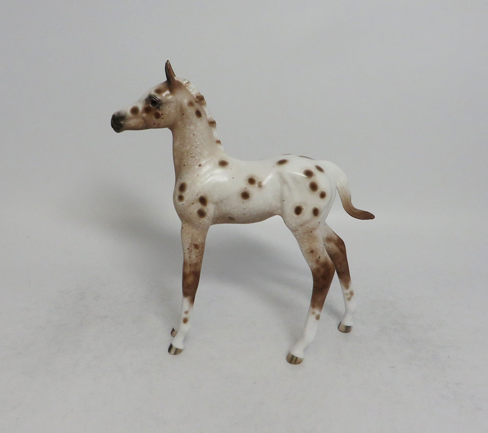 RANCHERS GAL - OOAK CHESTNUT APPALOOSA FOAL MODEL HORSE BY SHERYL LEISURE SHCF2018